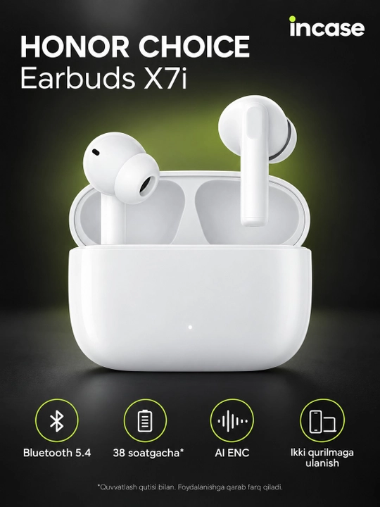 Беспроводные наушники HONOR CHOICE Earbuds X7i, Bluetooth 5.4, белые - 