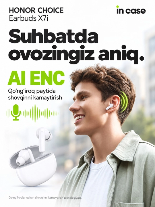Simsiz quloqchin HONOR CHOICE Earbuds X7i, Bluetooth 5.4, oq
