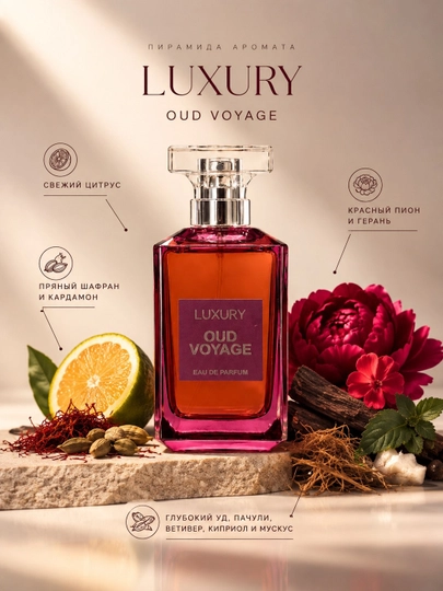 Oud Voyage Luxury Perfumes 100 мл — унисекс, удовый древесно-пряный аромат