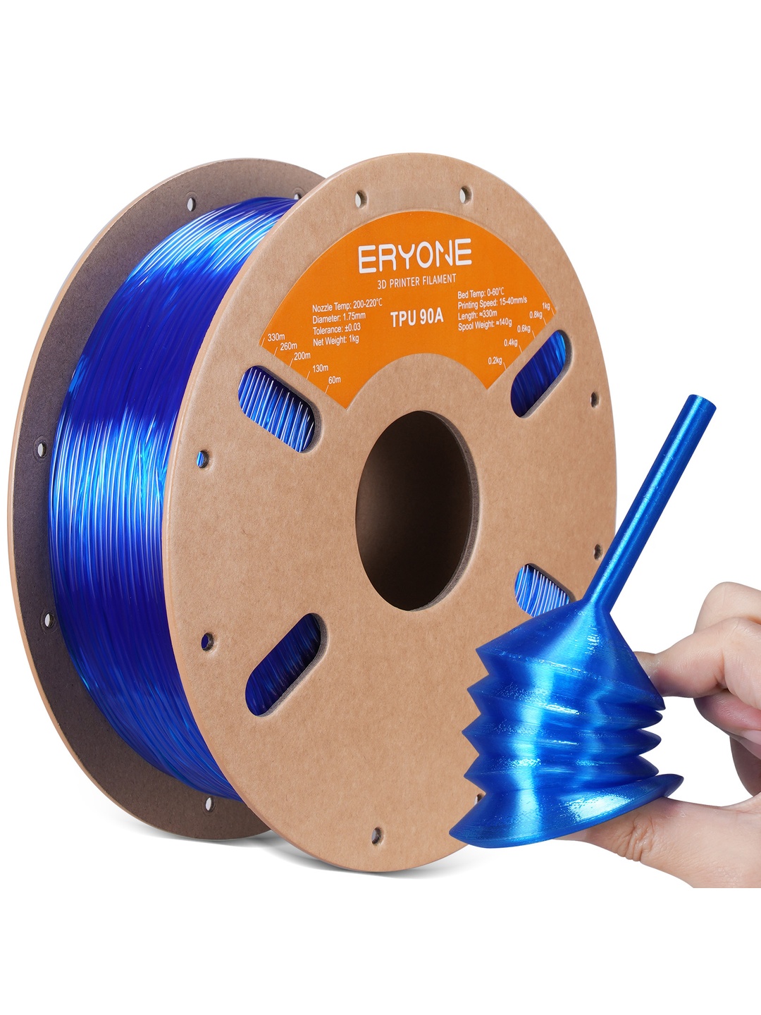 ERYONE filament, TPU 90A plastik ip, 1,75 mm, 3D-printer uchun, 1 kg - 