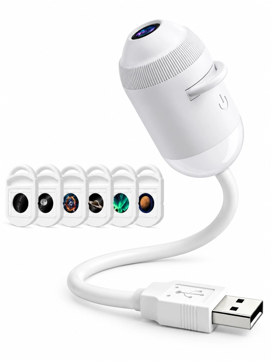 Проектор звездного неба USB, ночник, 360 градусов, 6/12/24 слайдов для комнаты