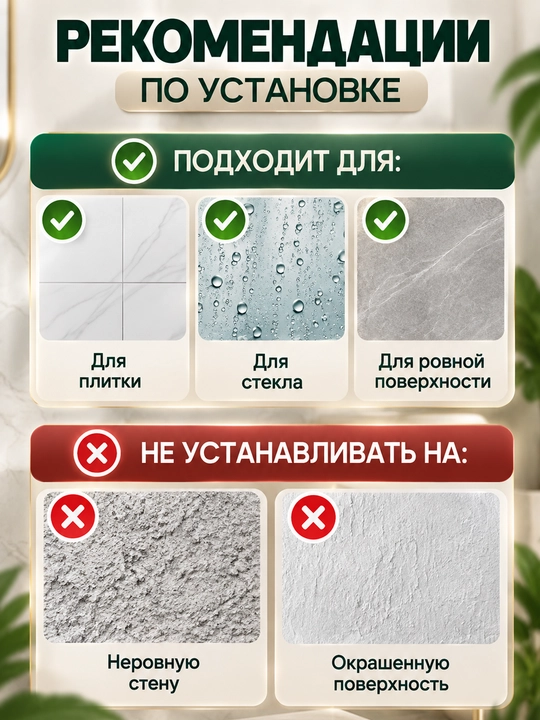Полка для ванной настенная прямая металлическая нержавеющая, без сверления на присосках