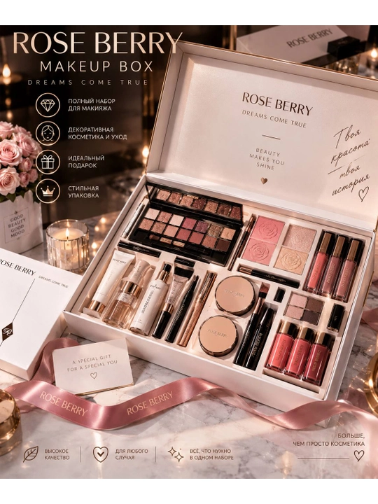 Подарочный набор косметики Rose Berry Makeup Box Dreams Come True