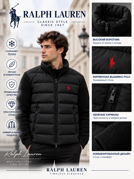 Премиальная демисезонная куртка Polo Ralph Lauren — унисекс, весна–осень - 