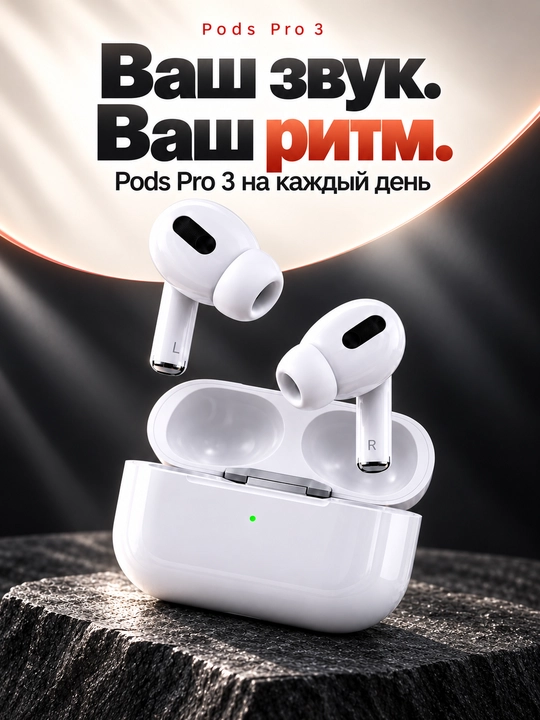 Simsiz quloqchinlar A.Pods Pro 3 Lux — Sensor ekran, Shovqinni bosish, Bluetooth 5.4