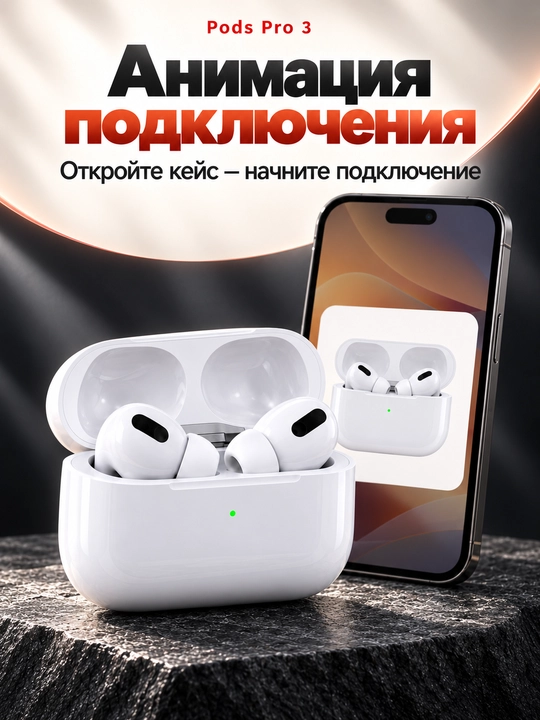 Simsiz quloqchinlar A.Pods Pro 3 Lux — Sensor ekran, Shovqinni bosish, Bluetooth 5.4