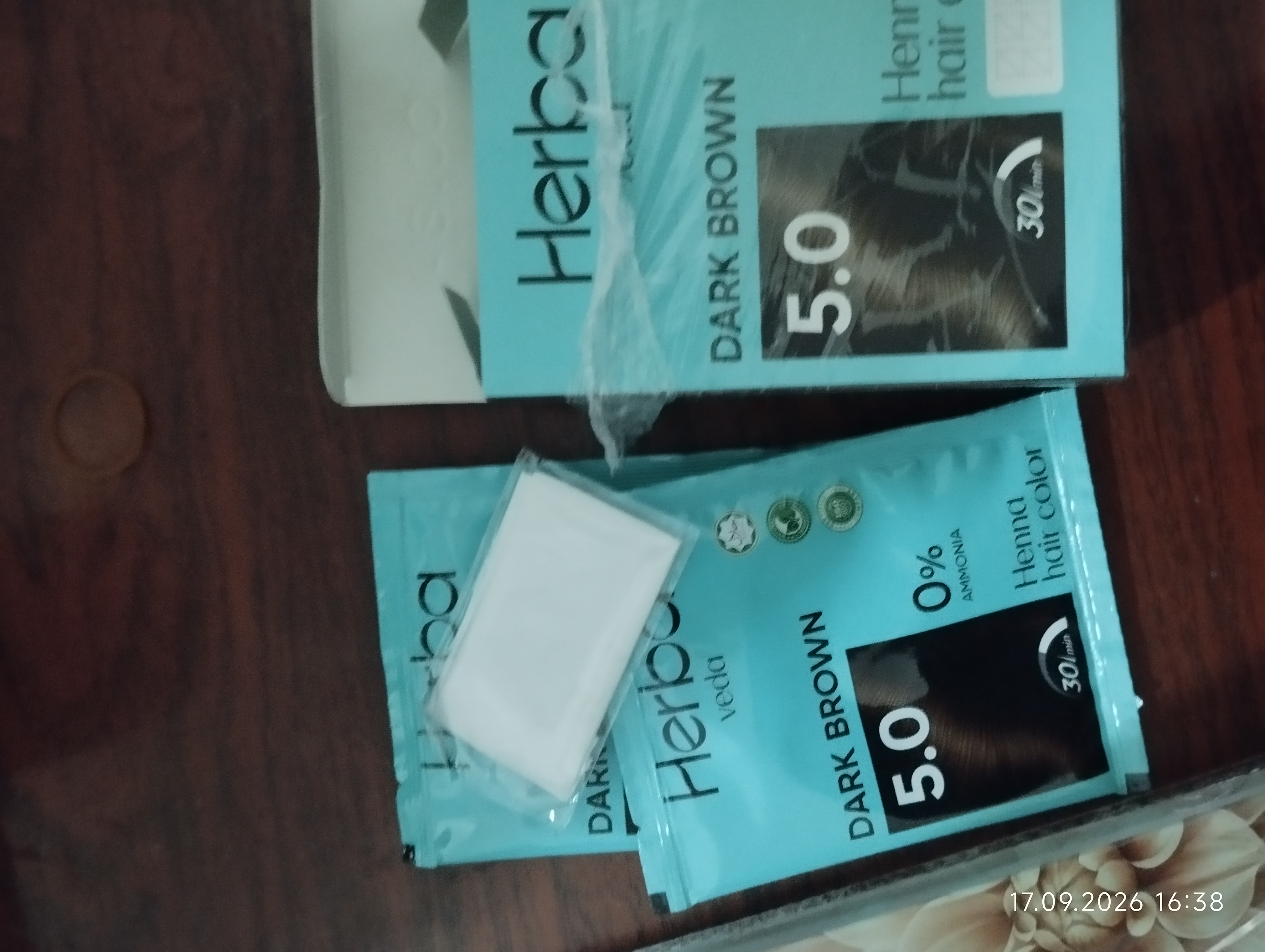 Herba Veda Henna Hair Color soch bo‘yog‘i-xna, 6 ta sachet, 10 g, ammiaksiz