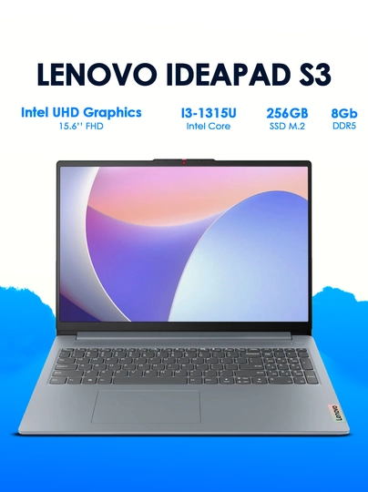 Lenovo IdeaPad Slim 3 15IRU8, i3-1315U, 8/256 ГБ, 15.6″ FHD, Arctic Grey - 
