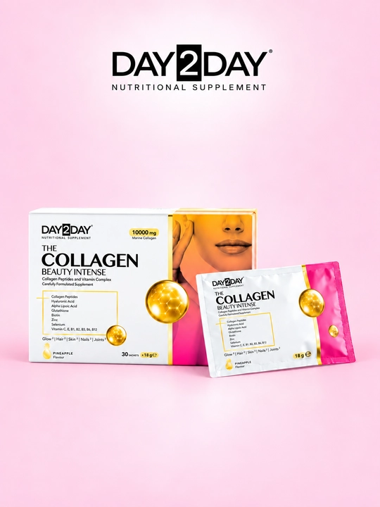 DAY2DAY Collagen Beauty Intense — коллаген 10 000 мг для кожи, волос и ногтей, №30, Халяль