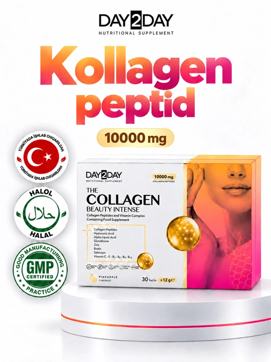 DAY2DAY Collagen Beauty Intense — kollagen 10 000 mg, teri, soch va tirnoqlar uchun, №30, - 