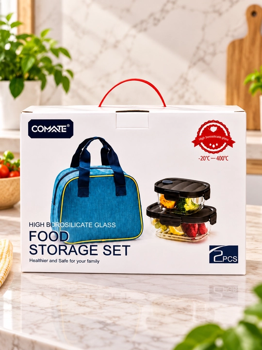 Lunch box Shisha idishlar 650 ml va  950 ml, qopqoqli, termosumkali ovqat saqlash uchun