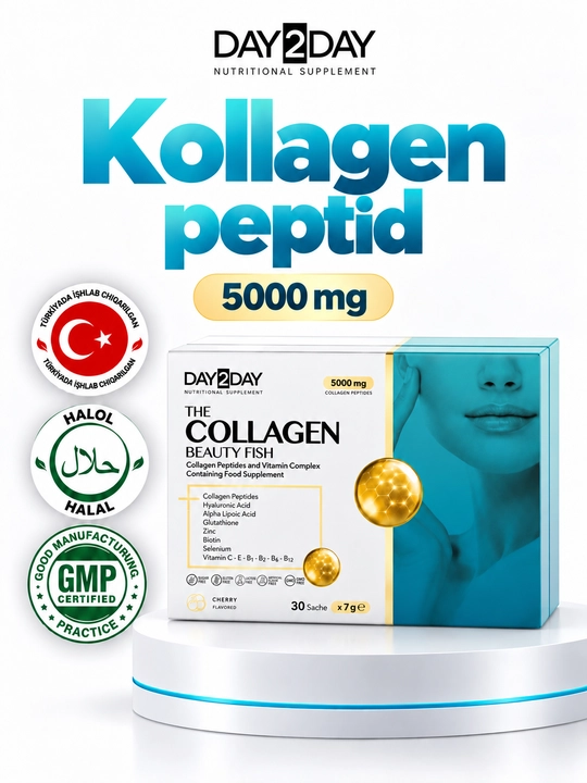 DAY2DAY Collagen Beauty Fish  морской коллаген 5000мг для кожи, волос и ногтей, №30,Халяль