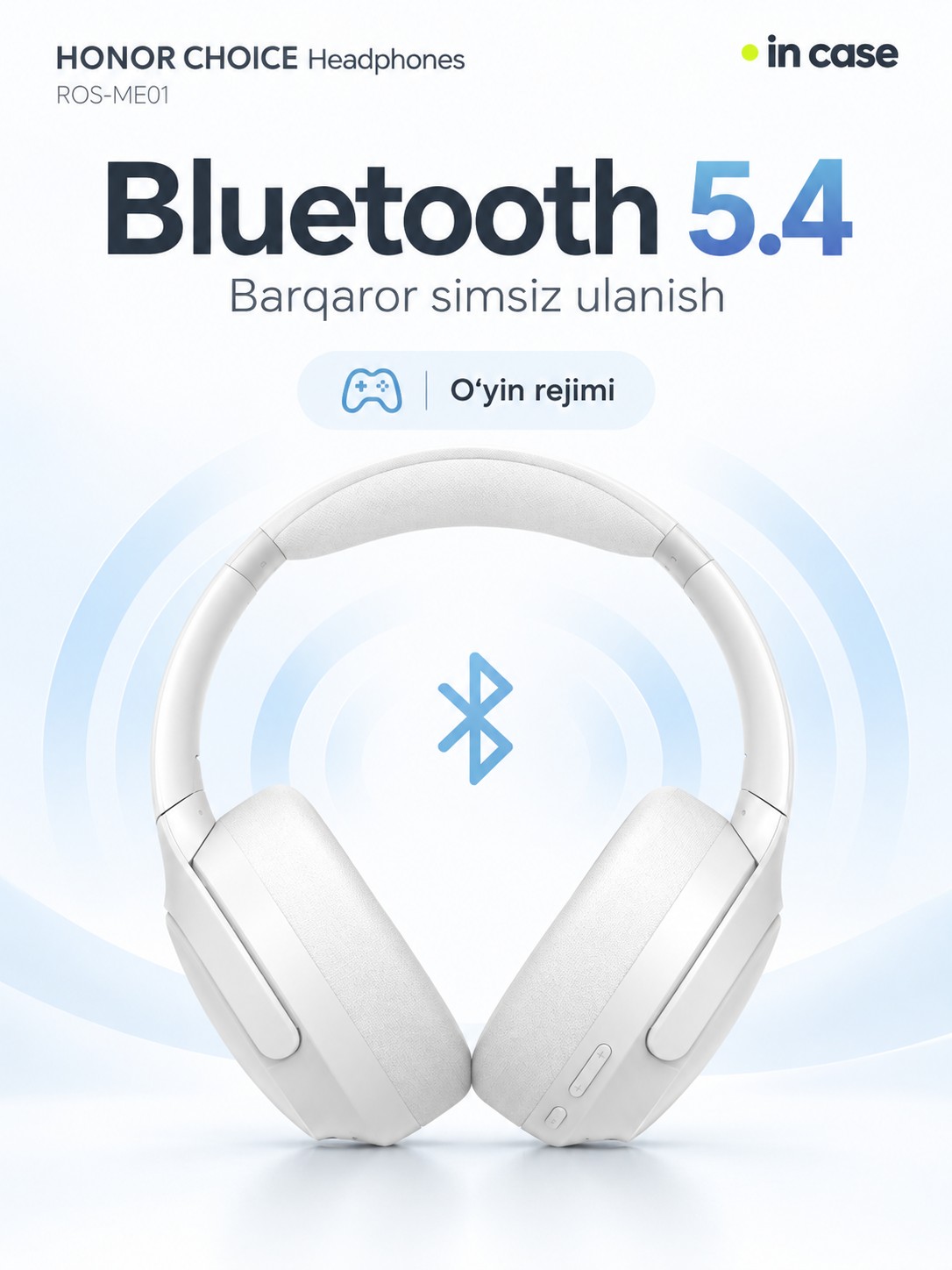 HONOR CHOICE Headphones, Bluetooth 5.4, 80 soat, Hi-Res Audio