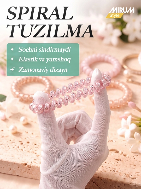 Soch uchun spiral rezinkalar ayollar va qizlar uchun aksessuarlar