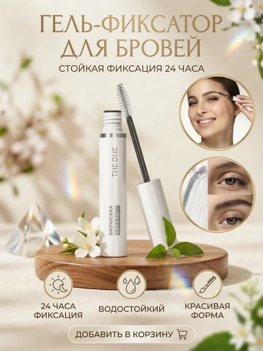 Гель для бровей фиксатор THE ONE Browcara Lift & Fix., 4.5 мл - 