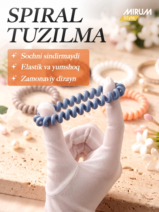 Soch uchun spiral rezinkalar ayollar va qizlar uchun aksessuarlar