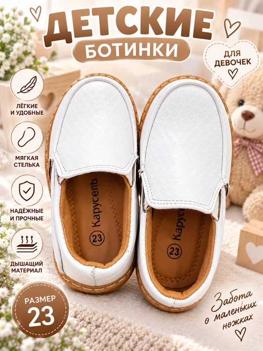 Детские ботинки для мальчиков, лёгкие и удобные, с мягкой стелькой - 