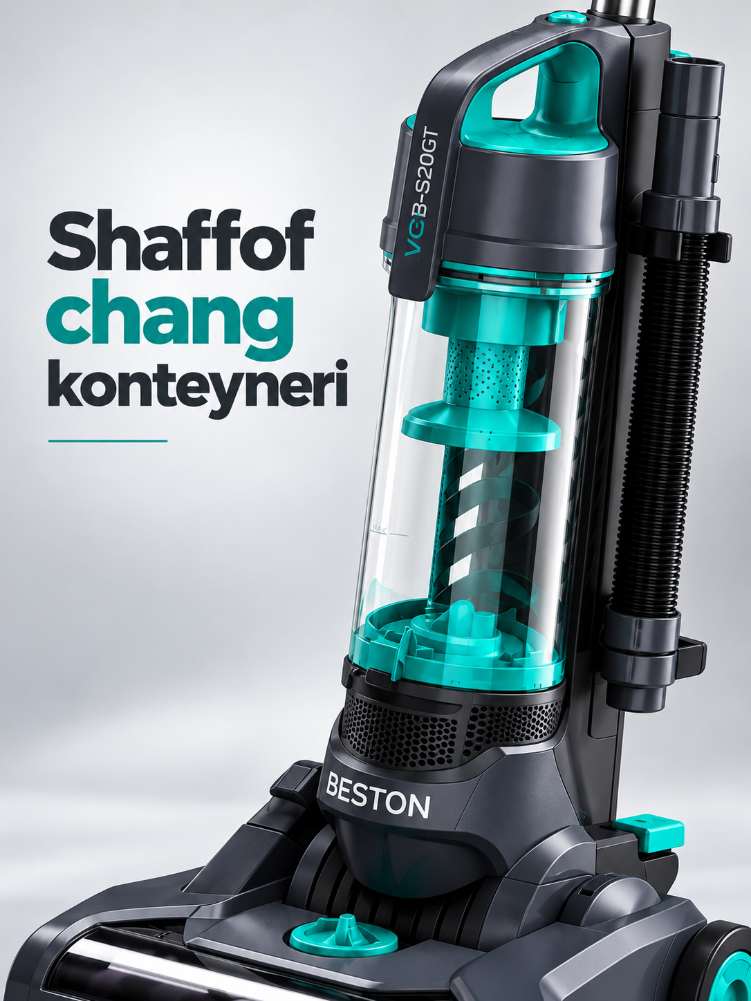 Beston VCB-S20GT vertikal changyutgich, 800 W, konteynerli, simli