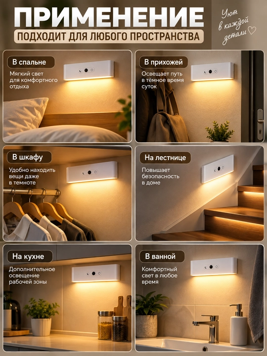 2.5W LED magnitli devor chirog‘i, 3 xil yoritish rejimi, tungi chiroq, uy uchun