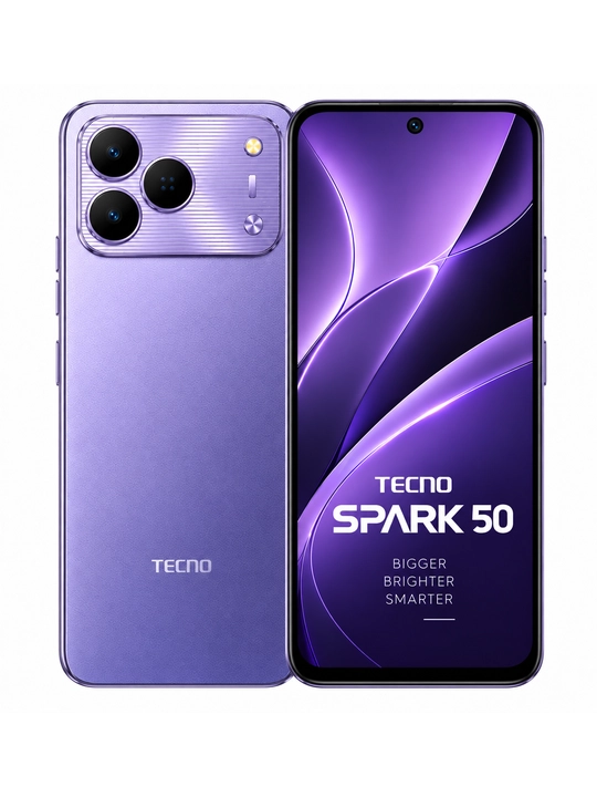 Смартфон Tecno Spark 50 4/128 ГБ камера 50 МП аккумулятор 6700мАч экран 120 Гц 18Вт
