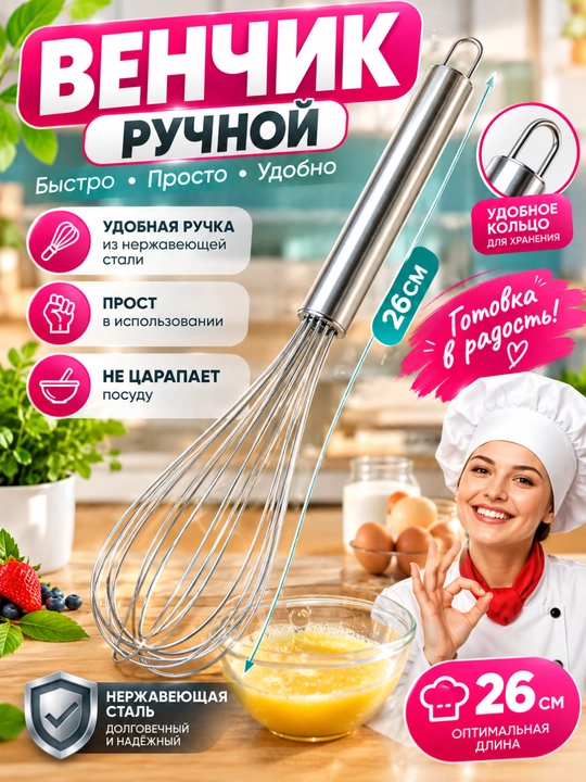 Венчик для взбивания, ручной - 