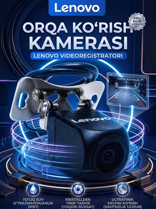 Orqa ko‘rish kamerasi Full HD 1080P, 170°, IP67, metall korpus - 