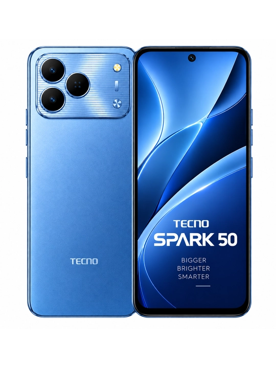 Smartfon Tecno Spark 50, 4/128 GB, 50 MP, 6700 mAh, 6,78" ekran 120Hz, 18w tezkor zaryad