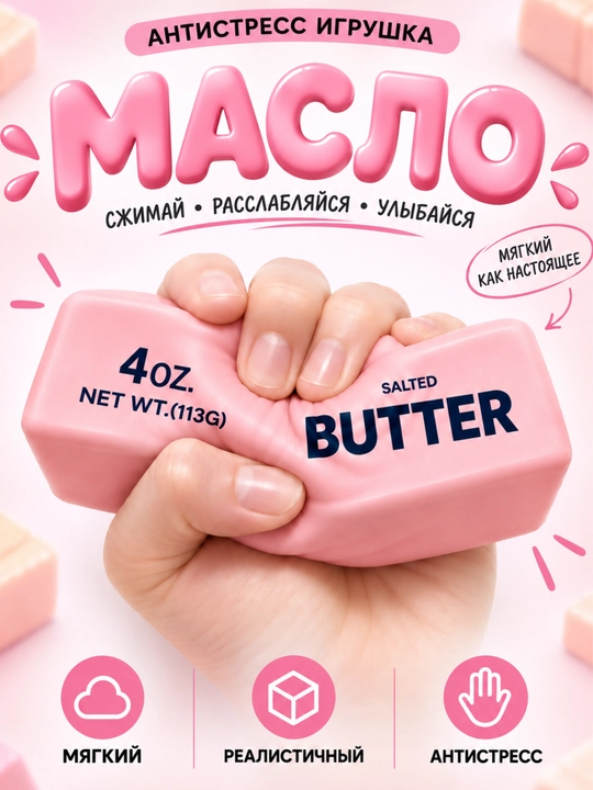 Игрушка сквиш антистресс масло, баттер сквиш - 