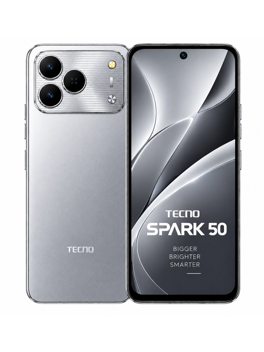 Smartfon Tecno Spark 50, 4/128 GB, 50 MP, 6700 mAh, 6,78" ekran 120Hz, 18w tezkor zaryad