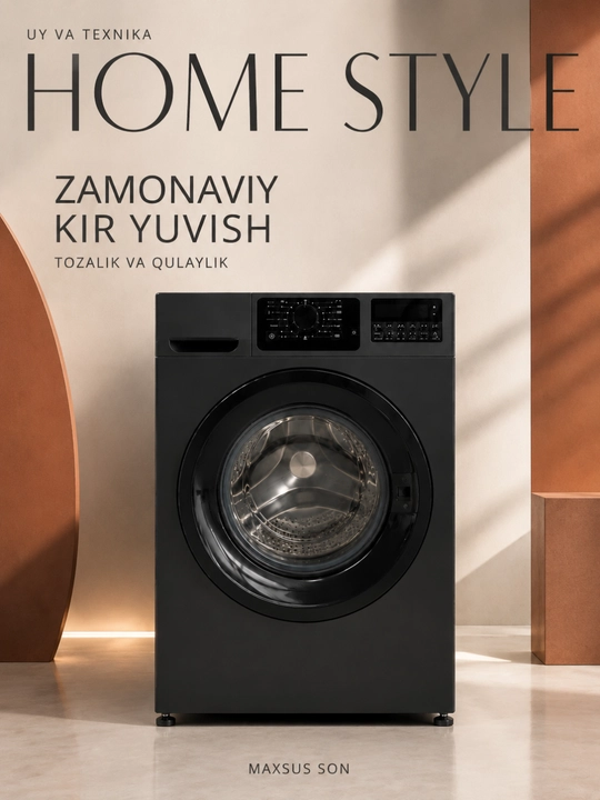 Oldindan yuklanadigan avtomatik kir yuvish mashinasi, 85×60×60 sm