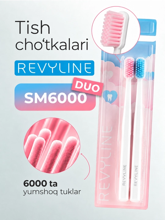 Revyline SM 6000 Smart yumshoq tish cho‘tkasi, tish va milklarni tozalash uchun