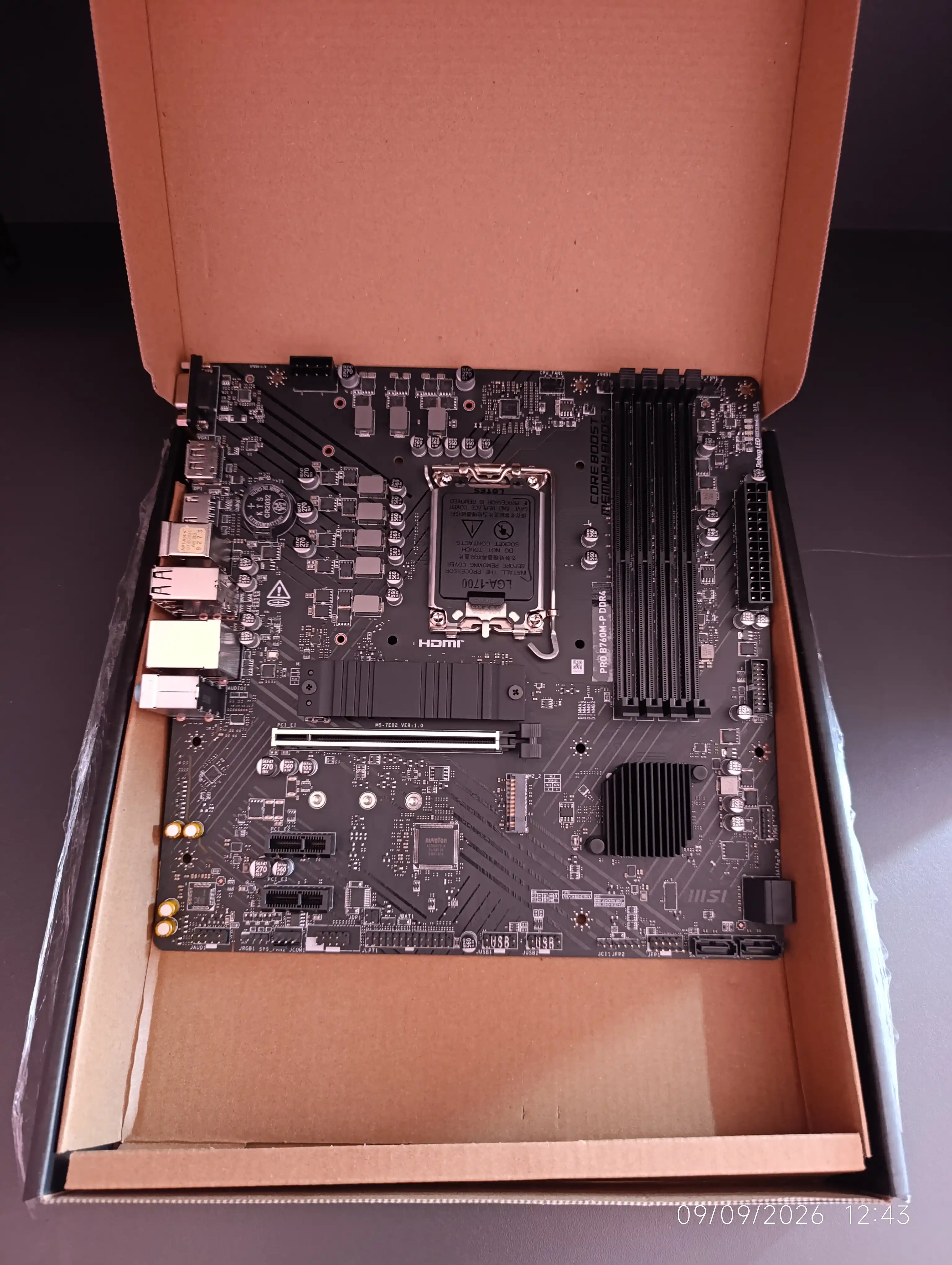 Материнская плата MSI PRO B760M-P, LGA 1700, DDR4, microATX