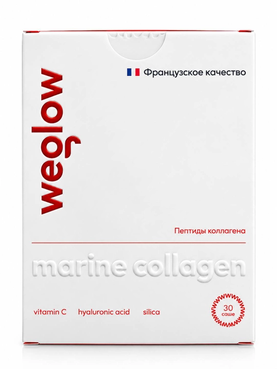 Dengiz kollageni — Weglow, 5000 mg, C vitamini, gialuron kislotasi, 30 sashe - 