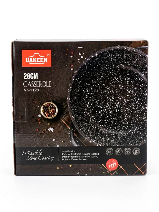 Казан UAKEEN, кастрюля, стеклянная крышка, гранитное антипригарное покрытие, 4,5/5,4/6,5 л