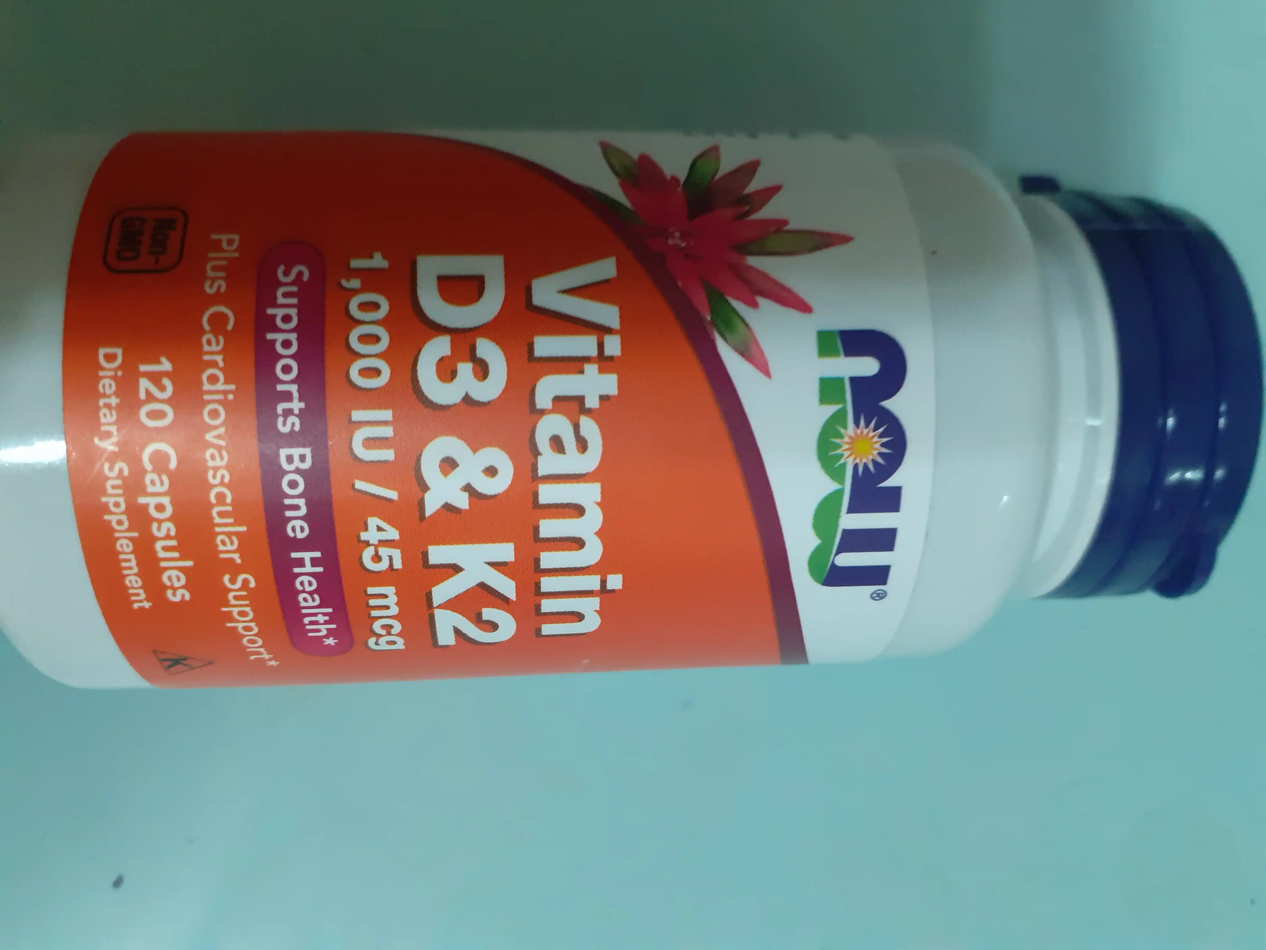 NOW FOODS, Витамин D3 и K2, 1000 ME / 45 мкг, 120 капсул, Халяль
