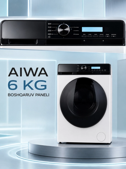 AIWA 6 kg oldindan yuklanadigan avtomatik kir yuvish mashinasi, displeyli