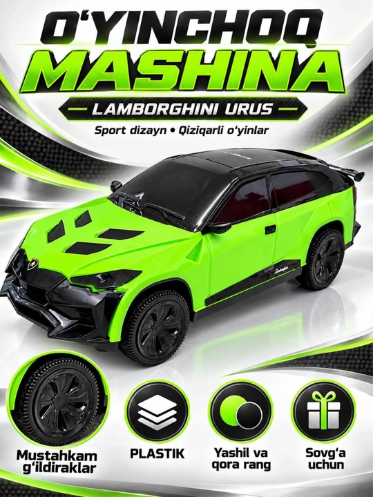 Lamborghini Urus o‘yinchoq mashina, bolalar uchun sport avtomobil, mustahkam plastik - 