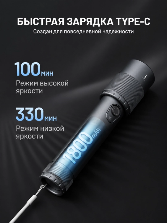 Duka ATuMan DUKA Lite 1, компактный светодиодный фонарик с возможностью масштабирования