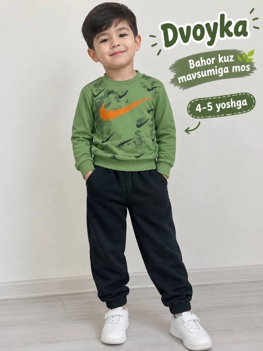 O‘g‘il bolalar uchun sport kostumi,dvoyka komplekt, 4-5,5-6 yosh - 