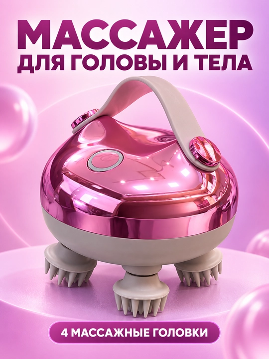 Массажер электрический водонепроницаемый для головы и тела - 