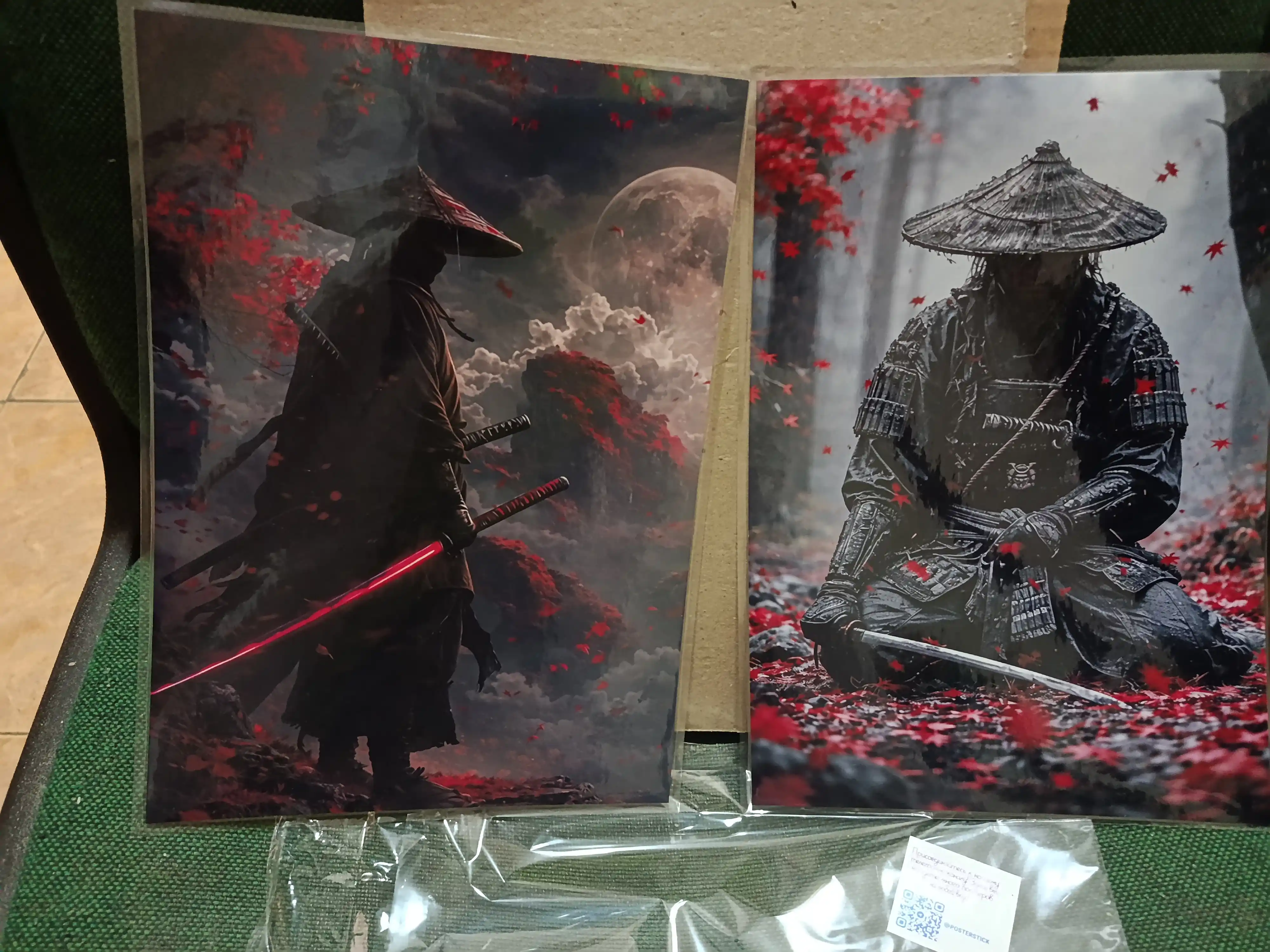 Samurai Posterlar plakatlar laminatsiyalangan A4 formatli