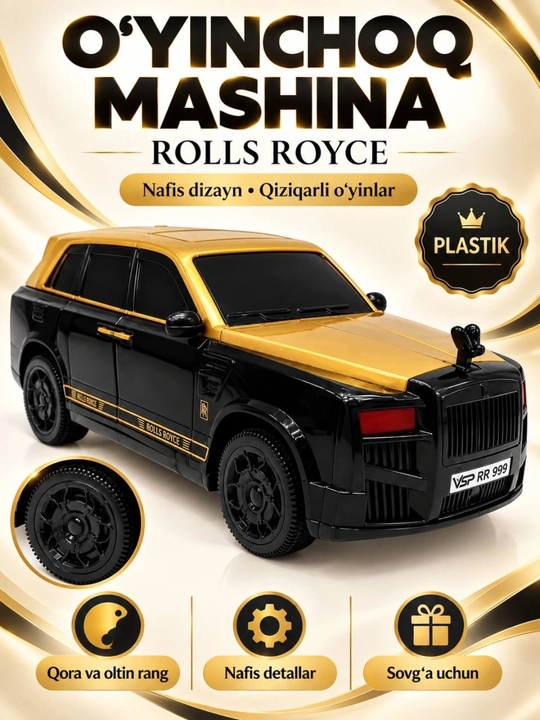 Rolls-Royce uslubidagi o‘yinchoq mashina, bolalar uchun plastik avtomobil, sovg‘a - 