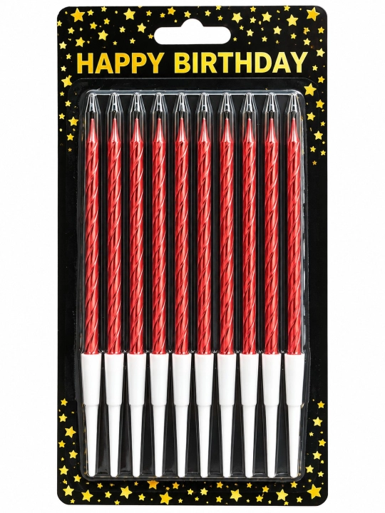 Набор свечей для торта Happy Birthday — 8 свечей + 1 свеча-фонтан