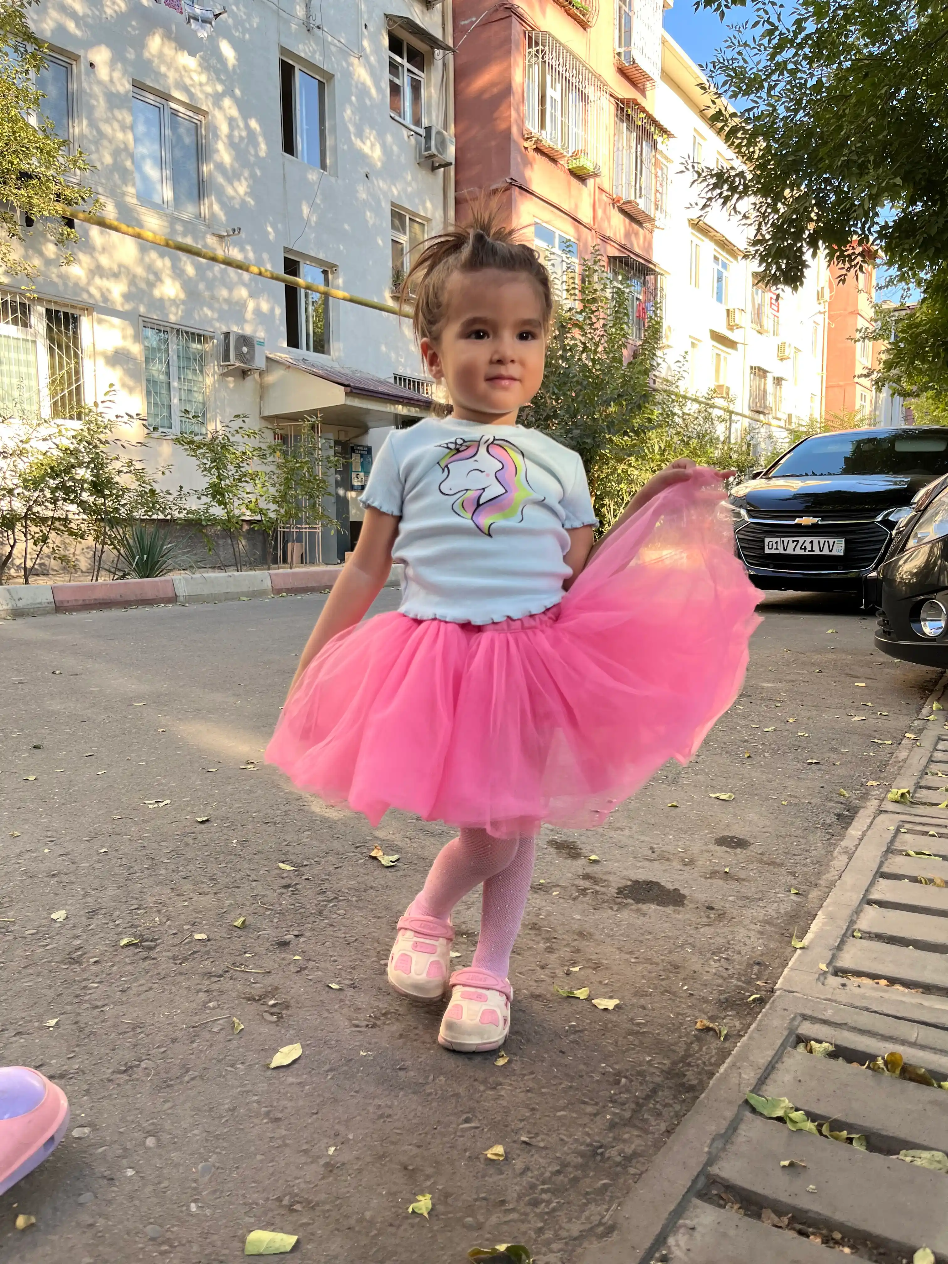 9 oylik-3 yoshli qizlar yubkasi  Minnie pomponli va applikatsiyali Fatin bolalar yubkasi