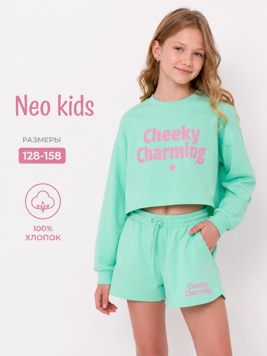 Qizlar shorti, Neo, 100% paxta - 