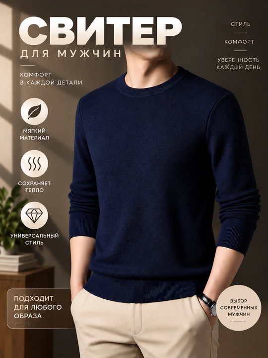 Мягкие мужские свитеры, американка, приятный к телу, большие размеры, L–4XL - 