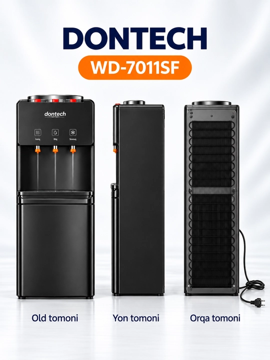 Dontech WD-7011SF muzlatkichli suv dispenseri, issiq va sovuq suv, qora rang