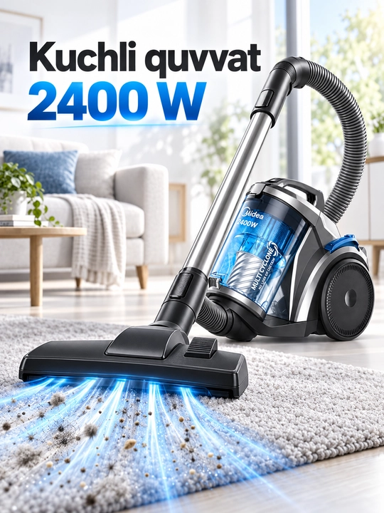 Midea MC14KYBG changyutgichi, 2400 W, 3 l konteyner, Multi Cyclone, HEPA - 