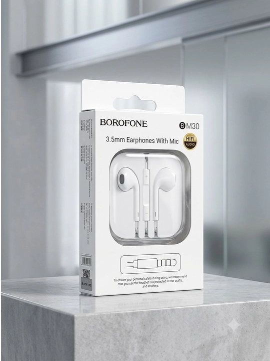 Проводные наушники Borofone BM80, B30 Pro для iOS и Android Mini-Jack 3.5 мм - 
