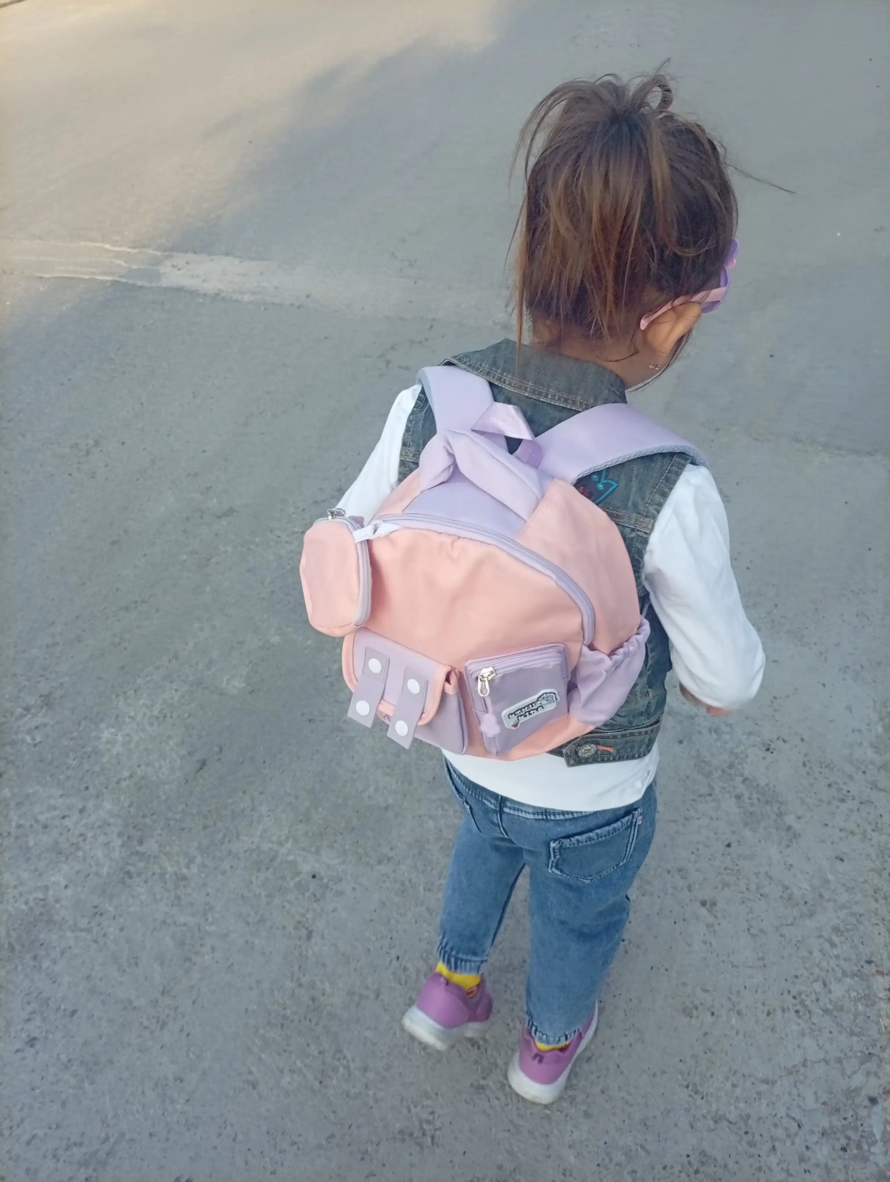 Bog‘cha va sayr uchun bolalar ryukzagi, cho‘ntakli kichik maktabgacha ryukzak
